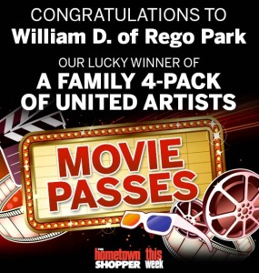UA Movie Passes Sweepstakes Winner